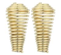 2pcs Spring Handle Grip for Wood Stove Stainless Steel Fireplace Doors | Tower Shaped Golden Finish, Universal Replacement for Smoker Doors, Barbecue Grilling and Cooking Use