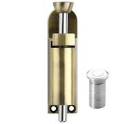 2Pcs Spring Loaded Latch Pin Heavy Duty Barrel Bolts Latch Zinc Alloy Sliding Door Foot Lock for Home Secure Locking, Golden Sliding Door Foot Lock Spring Loaded Pin Floor