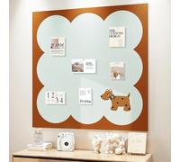 2Pcs Square Felt Bulletin Board for Office School Home,Decor Corkboard Alternative,Self-Adhesive Pinboard 30 Pushpin,Wall Protector for Dart Board (Blue,60×60cm)