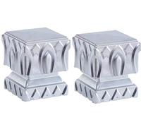 2Pcs Square Fence Post Caps, Protective Cover for Balustrade & Stair Railing, Handrail End Cap for Outdoor Deck Garden(Silver,80mm)