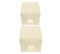 2pcs Square Folding Paper Lantern Lampshade, Japanese Style Decor | Beige Paper and Iron Wire Frame, Simple Assembly, Collapsible Storage, Space-saving Accent for Holiday Gatherings or Living