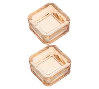 2pcs Square Glass Ashtray for Cigarette and Cigar Indoor Use