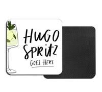 2Pcs Square Hugo Spritz Coasters for Drinks, Funny Drink Coasters Decor