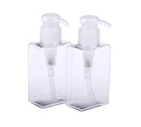 2Pcs Square Lotion Dispenser Bottle Vials Empty Jar - Portable Travel Makeup Pump Bottle Refillable for Creams, Essential Oils - Leak-Proof Reusable Plastic - 100ml