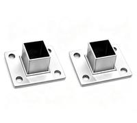 2Pcs Square Post Bases Stainless Steel Flange Anchor Bases Heavy Duty Post Brackets for Fence Deck Railing Support(1" x 1")，Posts and Accessories，Decking Posts