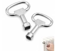 2PCS Square Radiator Bleed Key - 8mm Universal Heating Key for Bleeding Radiators, Suitable for Faucets, Electricity Meters, Gas Valves & Outdoor Tap Keys - Compact Metal Wrench for Home & Travel
