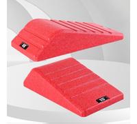 2pcs Squat Wedge Block, Non Slip EPP Material Professional Ramp 550 LBS Weight Capacity Slant Board for Calf Stretching (Red)