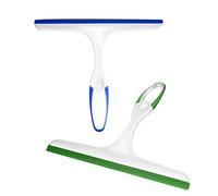 2PCS Squeegee, Multi-Purpose Shower Glass Rubber Squeegees, 22 x 27cm Window Glass Cleaner Scraper for Bathroom Mirror Glass Window Floor (Green/Blue)