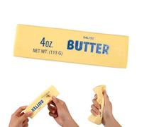 2pcs Squeeze Butter Toy, PU Soft Butter Stick Slow Rising Squeeze Food Toys Sensory Stress Fidget Calming Supplies for Home Office School (Light Yellow)