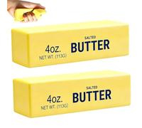 2pcs Squeeze Butter Toy, Slow Rebound Cute Butter Squeeze Stress Balls, Slow Rising Butter Squeeze Balls, Upgrade Stress Relief Fidget Toys for Anxiety Relief (Yellow)
