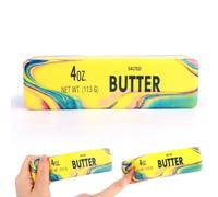 2pcs Squeeze Butter Toy, Soft Slow Rising Squishy Toys (Blue) | 13.5x4x4cm/5.31x1.57x1.57in Portable Realistic Butter Bar Squeeze Toy with Quicksand Pattern for Adult Home & Party Favor
