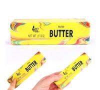 2pcs Squeeze Butter Toy, Soft Slow Rising Squishy Toys (Red) | 13.5x4x4cm/5.31x1.57x1.57in Portable Realistic Butter Bar Squeeze Toy with Quicksand Pattern for Adult Home & Party Favor