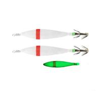 2pcs Squid Jig Lures With Luminous Tip And Rotatable Ring For Improved Hookset And Natural Movement In Water(A)