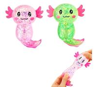 2Pcs Squishy Axolotl Toy,Cute Squishy Axolotl Toy,Interesting Squishies Toys,Axolotls Stress Relief Toys,for Boys & Girls Stress Relief Gift,Funny Birthday Gift&Christmas Stocking Filler(Green/Pink)
