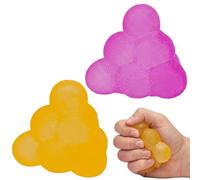 2pcs Squishy Cube Fidget, Wax Cracking Stress Cube Squishy, Square Squishy Cube Sensory Fidget, Stress Relief Toy with Satisfying Squishies, Frosted Triangle Cube Purple and Orange