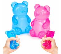 2Pcs Squishy Soft Bears, Squishy Bear Set - Sugar Squishy Style, Blue and Pink Colour Combination, Sensory Play Items for Calming Moments