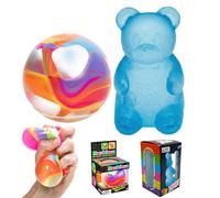 2PCS Squishy Stress Toys Squeeze Set Cute Squishy Fidget Toys Slow-Rebound Shapeable Squeeze Ball for Anxiety Relief Soft Sensory Stress Balls for Kids and Adults Novelty Pack A13