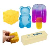 2PCS Squishy Stress Toys Squeeze Set Cute Squishy Fidget Toys Slow-Rebound Shapeable Squeeze Ball for Anxiety Relief Soft Sensory Stress Balls for Kids and Adults Novelty Pack A16