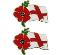 2pcs St George's England Flag Pin Badge Brooch for Remembrance Day Lest We Forget