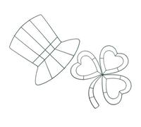2pcs St Patrick's Day Clover Hat Hanging Decoration Iron DIY Frame