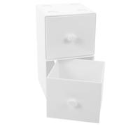 2pcs Stackable Makeup Organizer Box for Cosmetics Jewelry Ps White | Dustproof Drawers, Easy Open and Close, Stores Lipstick Lip Gloss Nail Polish Neatly