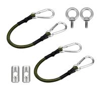 2PCS Stainless Awning Rail Stoppers， with 2PCS Bungee Cords Clips（30CM）, Bungee Cords with Hooks, Caravan Accessories，Motorhome Essentials,Suitable for Camping, Waterproof Tarpaulins, Tents, Luggage.