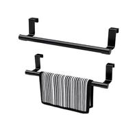 2PCS Stainless Kitchen Over Door Towel Rail, 36cm Kitchen Towel Rail Black