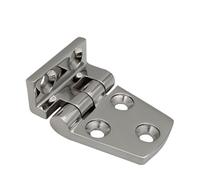 2PCS Stainless Steel 316 Hatch Flush Mount Right Angels Boat Hinges with 5 Holes 54mm 66mm Yacht Hardware(38X66mm)