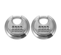 2pcs Stainless Steel 4 Dial Combination Padlocks Silver Anti-Theft