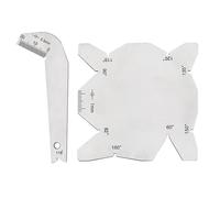 2pcs Stainless Steel Angle Gauge for Drill Bit Pattern Measurement, Welding Inspection Tool, Measuring Tool with Clear Readings, Silver