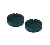 2pcs Stainless Steel Ashtray,Tabletop Round Ash Tray,Cigarette Cigar Holder Storage Box,Stainless Steel Cigarette Ashtray Set for Outdoor and Home (Green)