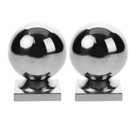 2pcs Stainless Steel Ball Hand Rail Finial for Fences and Gates Silver | Secure Support and Stable Fit, Ball-shaped Base, Architectural Project Use, Easy Installation