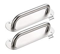 2Pcs Stainless Steel Barn Sliding Door Pulls Handles, Round Shape Wardrobe Drawer Handle Cabinet Cupboard Handles Garages Window Wooden Door Balcony HandleSmall