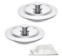 2Pcs Stainless Steel Bath Plugs Replacement, Universal Drain Stopper Plug for 40-45mm Holes, Durable Sink Stopper Bathtub Plug With Convenient Handle, Sink Plug replacement for Kitchen and Bathroom
