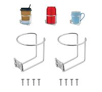 2pcs Stainless Steel Boat Ring Cup Drink Holder, TACYKIBD Universal Car Drink Holder with Screws, Car Bottle Holder Anti-Rocking Cup Holder for Marine Yacht Truck RV Trailer Boat Car Hardware