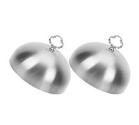 2pcs Stainless Steel Burger Melting Dome Food Cover for Cast Iron Pans