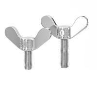 2pcs Stainless Steel Butterfly Wing Bolts & Nuts - Durable Fasteners For Welding And Assembly(M16*40mm)