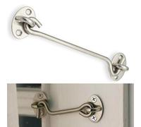 2pcs Stainless Steel Cabin Hook and Latch Lock for Shed and Gate Doors Featuring Catch Bolt for Garden, Garage, Store, and Greenhouse Use (8inches)