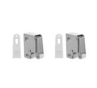 2pcs Stainless Steel Cabinet Door Push Catch, Self Rebounding Lock | Silver Bead Buckle Design, Push to Open Action, for Cabinet and Closet Doors, Modern Sleek Hardware