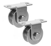 2pcs Stainless Steel Cable Guide Pulley Set with Internal Bearings - Smooth Sliding & Lifting for Sliding Door Rail Systems H-Pe Wheels Wall-Mounted Design