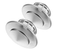 2pcs Stainless Steel Chimney Cap Rain Cover for Wood Stove Flue | Umbrella Shaped Roof Mounted Design, One Piece Molding, Silver Finish, Quick Install