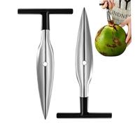 2PCS Stainless Steel Coconut Opener Tool 6.4×3.2" for Thai Young Green Coconuts, Coconut Tool Easy to Use for Fresh Water Lovers