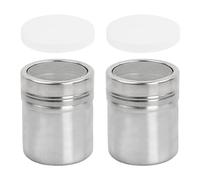2Pcs Stainless Steel Coffee & Cocoa Powder Spreader, Salt Shaker, Fine Mesh Flour Duster with Lid