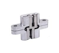 2PCS Stainless Steel Concealed Hinges, 304 Silent Closing Concealed Installation Folding Door Hinges, Door Furniture Hardware Accessories.(13X60MM)