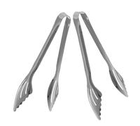 2pcs Stainless Steel Cooking Tongs for Meat Toast Serving and Barbecue | One-piece Spring Design, Silver Finish, Versatile Utensil for Professional Chefs, Home Cooks, Dining Tables and Cookouts