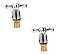 2PCS Stainless Steel Cross Faucet Handles Replacement Tap Heads for Kitchen & Bathroom Cross Arm for Shower Tub & Sink Faucets