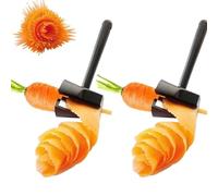 2Pcs Stainless Steel Cucumber Slicer Carrot Peeler Curler Spiral Shred Tool for Kitchen