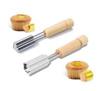 2PCS Stainless Steel Cupcake Corer, Cupcake Filler Tool, Cupcake Hole Cutter for Filling Cupcake Accessories, BReusable Corer Tool Kitchen Cookie Baking Filling and Decorating(Flower & Heart Shape)