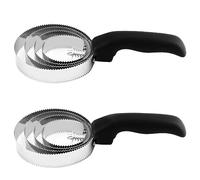 2Pcs Stainless Steel Curry Comb Horse Brush 4 Rings Rubber Horse Curry Comb for Cow Sheep Dog Goat Horse Brush Supplies