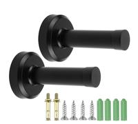 2PCS Stainless Steel Door Top Anti Collision Rubber Limiter Wall Mounted Punch Free Extended Bump Reduces Noise Prevents Damage to Walls Door Handles for Decorative Skirting Mount Stopper Black